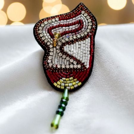 Handmade Jewelry Swan Beaded Brooch Pin